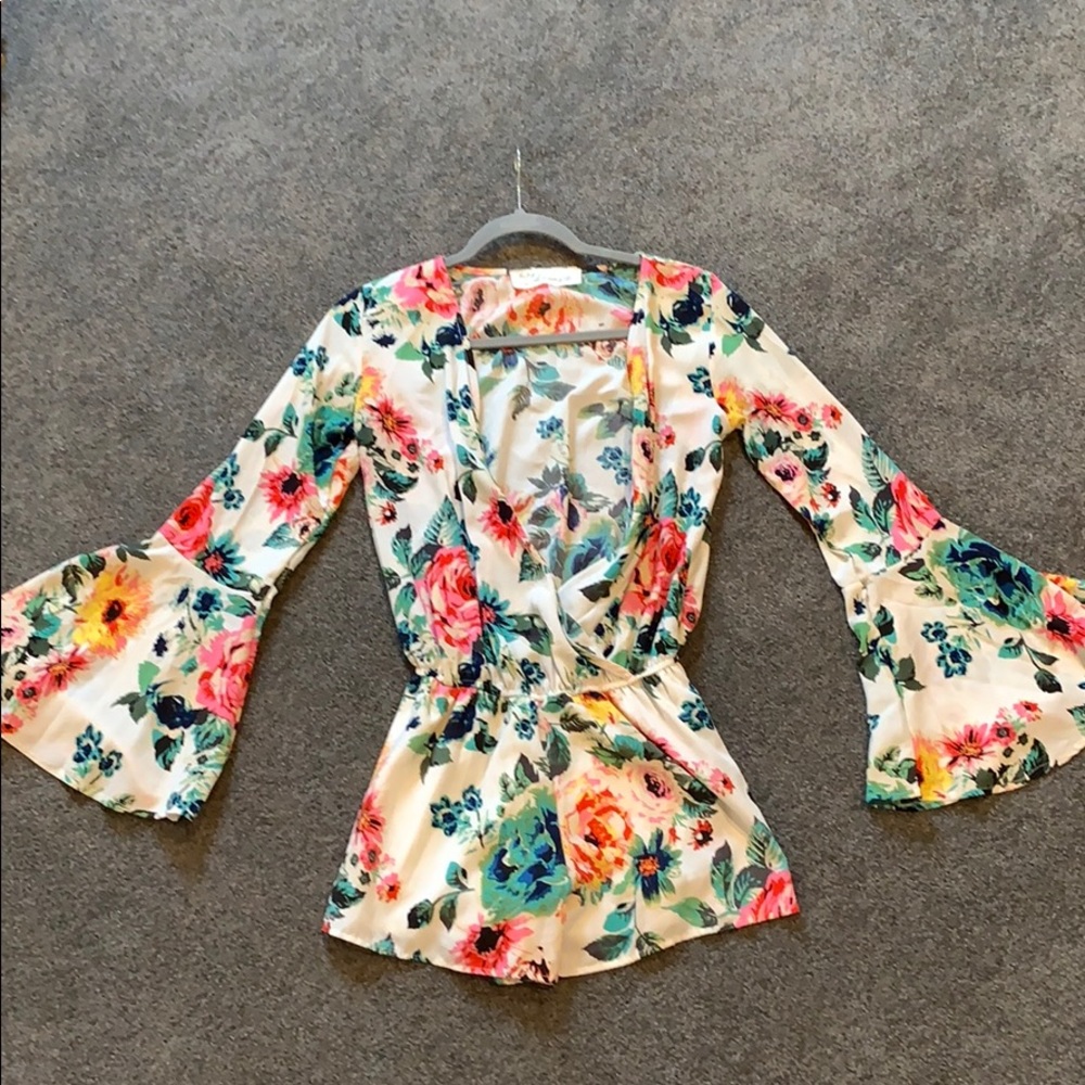 Long Sleeve Floral Romper